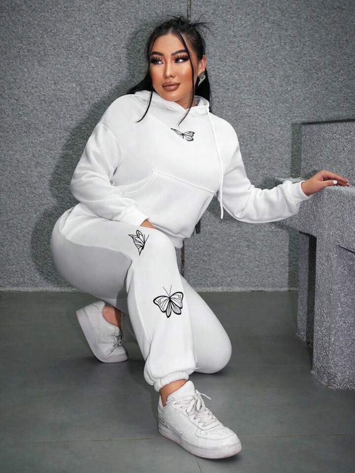 White butterfly tracksuit