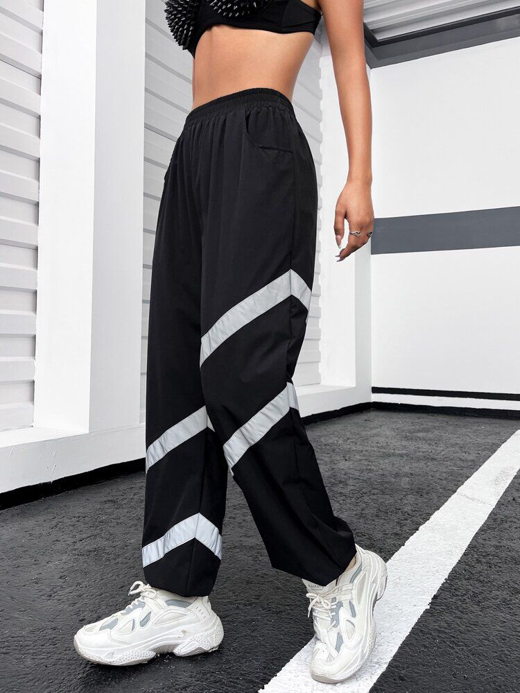 Black Reflective Trouser Round Strips