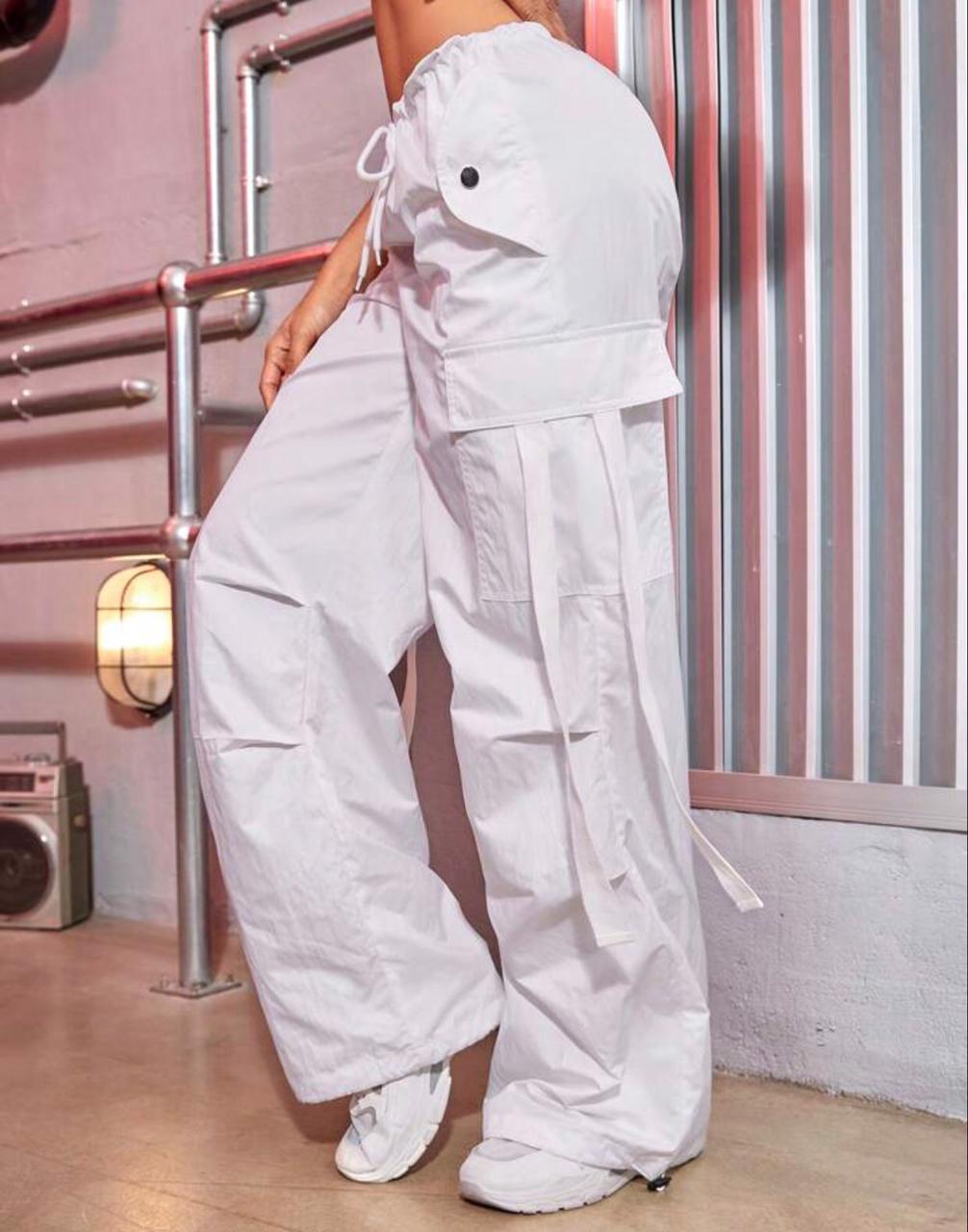 White Butterfly Style Cargo Trouser
