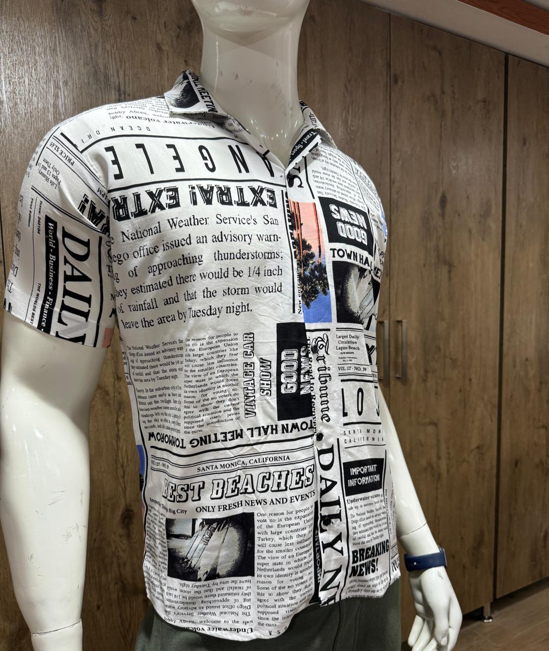 News Paper Digital Printing Shirts - Main Image