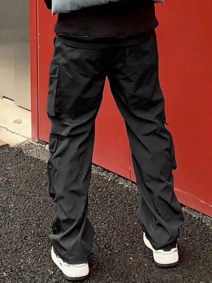 Black Flap Pocket And Zip Pocket Cargo