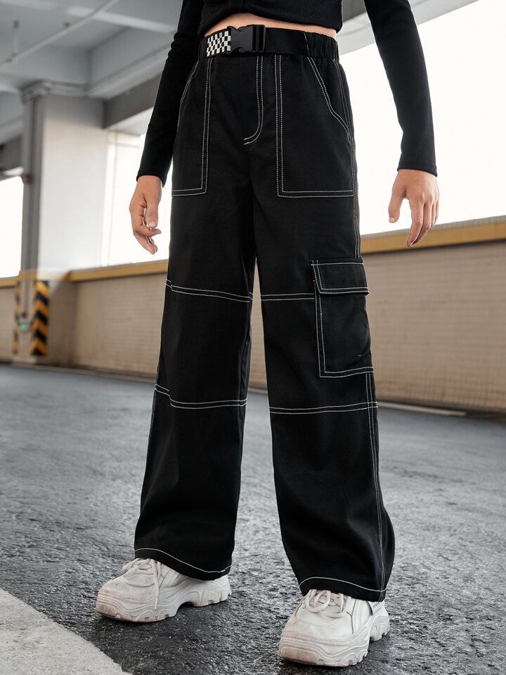 Top stitching Flap Pocket Cargo Trouser