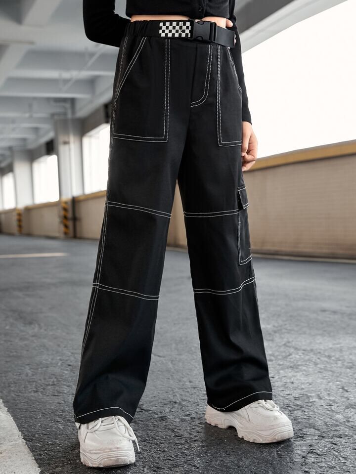 Top stitching Flap Pocket Cargo Trouser