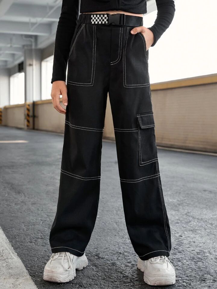 Top stitching Flap Pocket Cargo Trouser