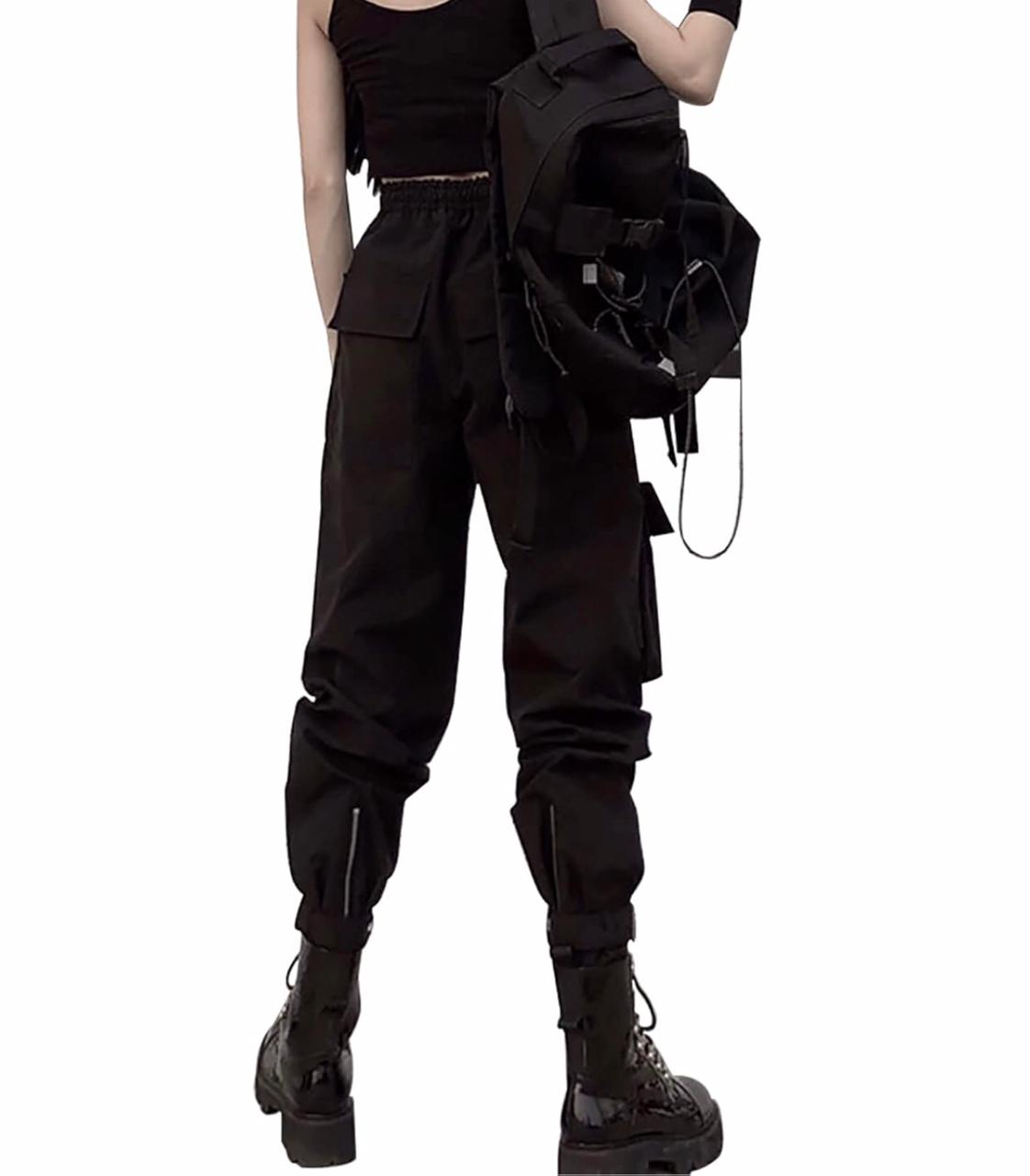 Black Zip Style Cargo Pants