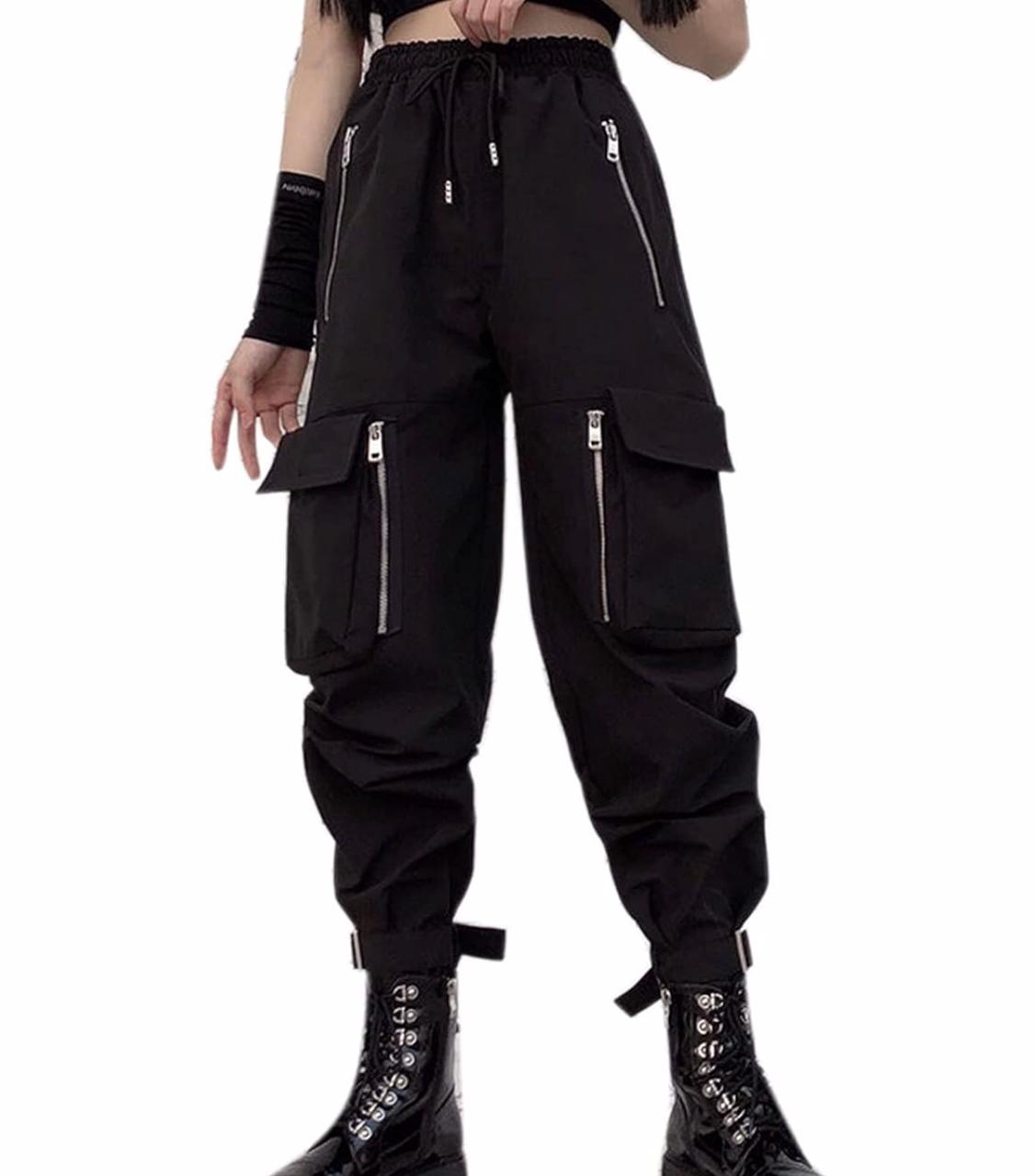 Black Zip Style Cargo Pants