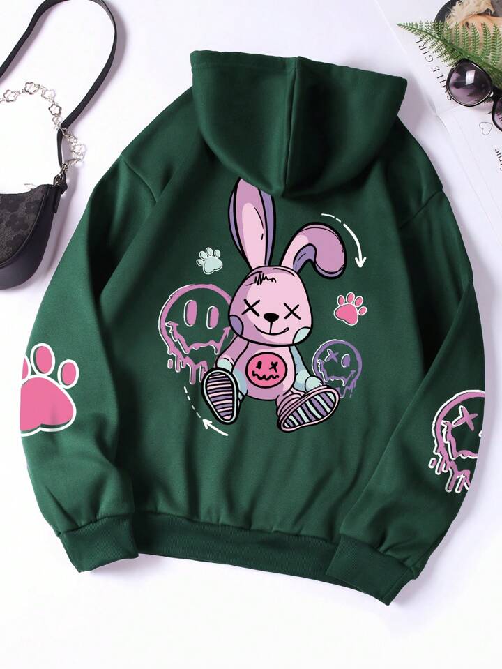 Rabbit print hoodie