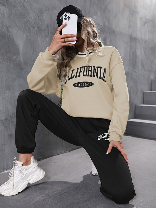 CALIFORNIA BEIGE SWEATSHIRT TRACKSUIT