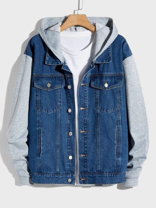 Men's hooded denim jacket