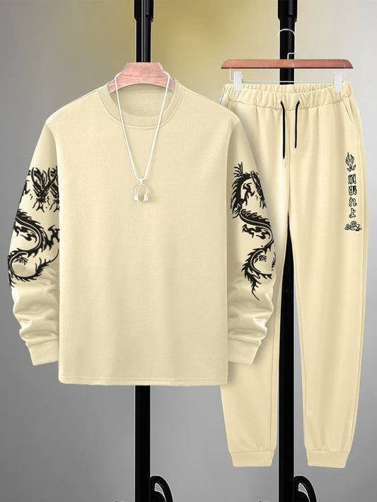 Men dragon print tracksuit