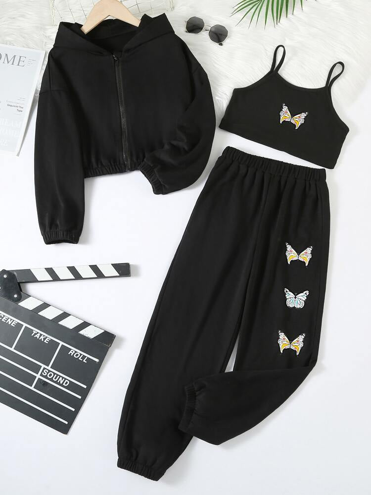 Black 3 pcs Tracksuit