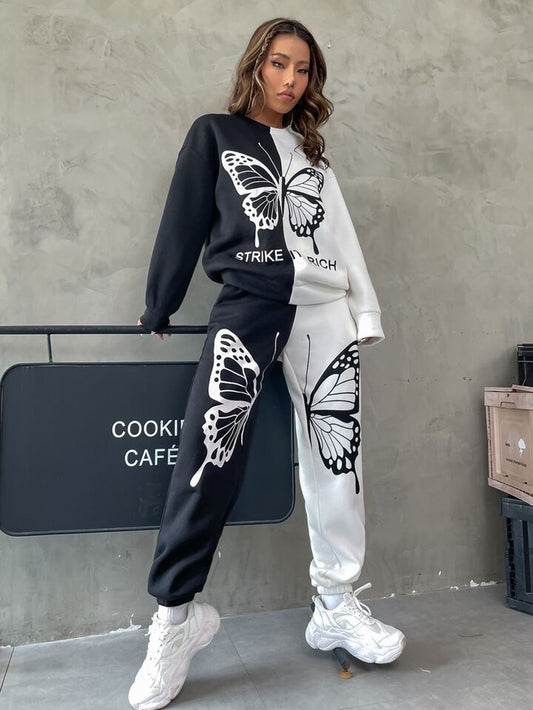 Two tone butterfly tracksuit