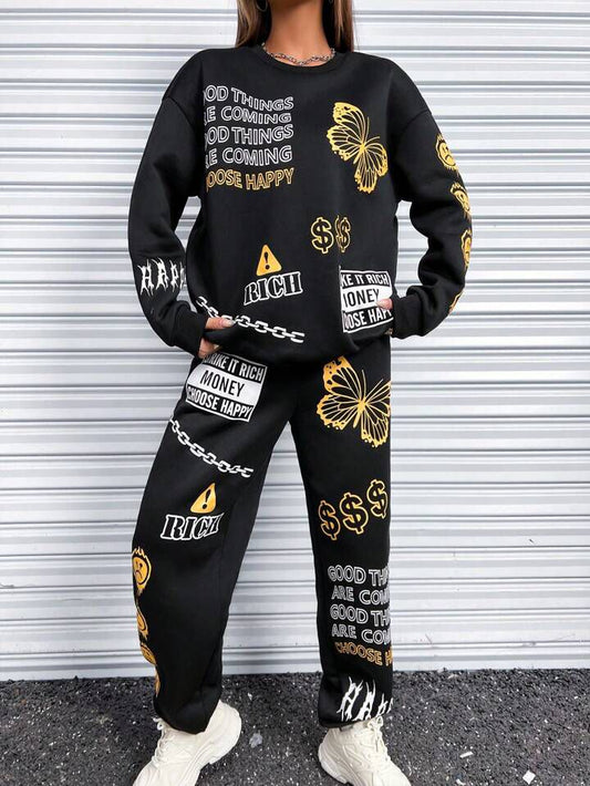 BLACK LETTER GRAPHIC TRACKSUIT