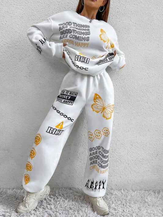 WOMEN SSWEATSHIRT PRINTED TRACKSUIT