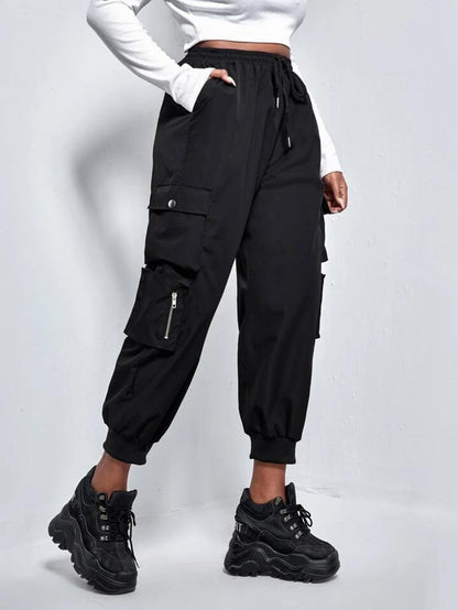 Black Zip Pocket Cargo Trouser