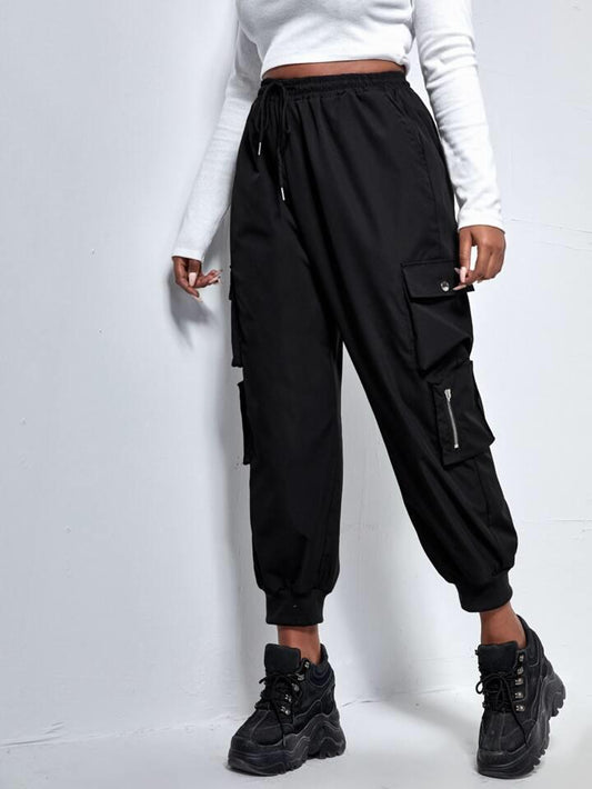 Black Zip Pocket Cargo Trouser