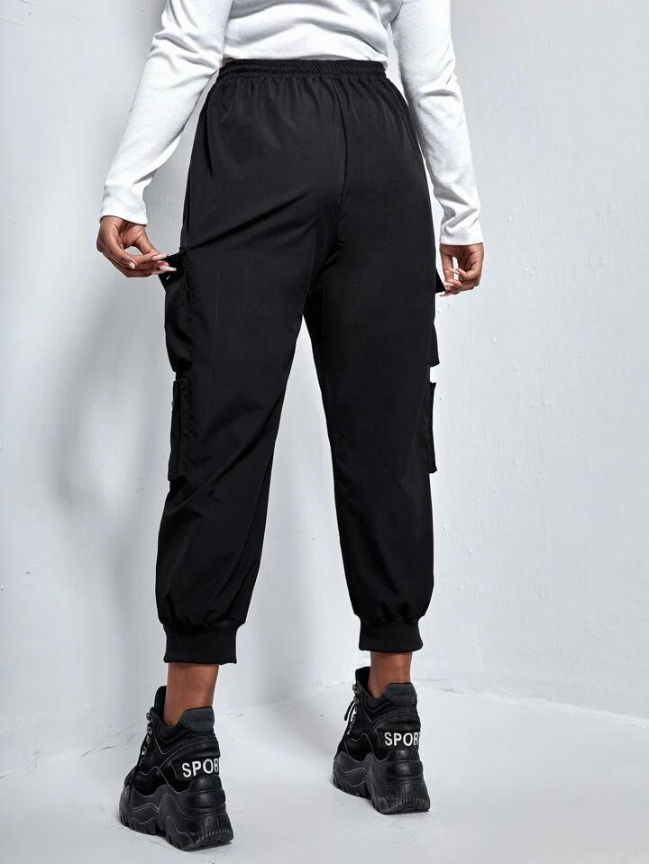 Black Zip Pocket Cargo Trouser