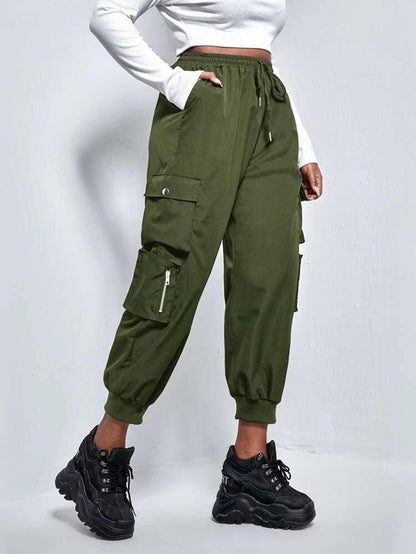 Olive Zip Pocket Cargo Trouser