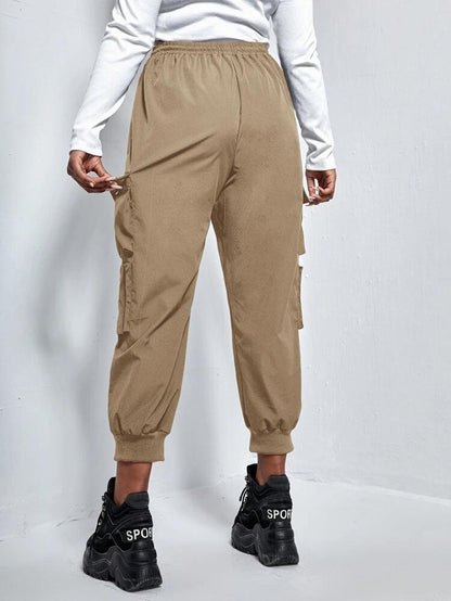 Beige Zip Pocket Cargo Trouser