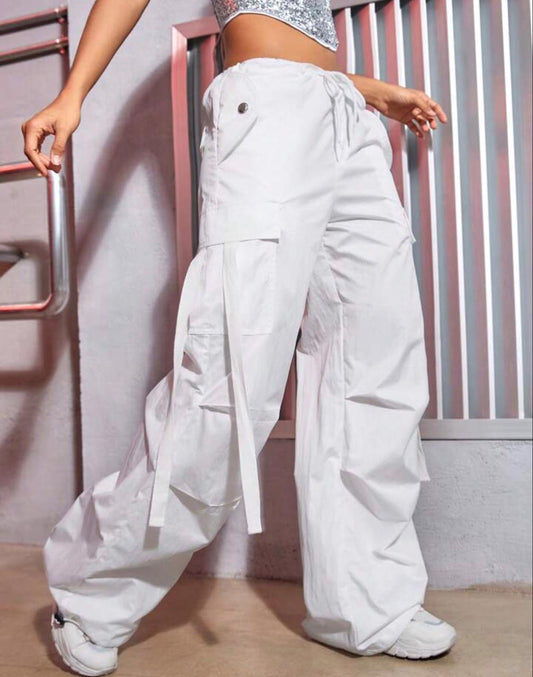 White Butterfly Style Cargo Trouser