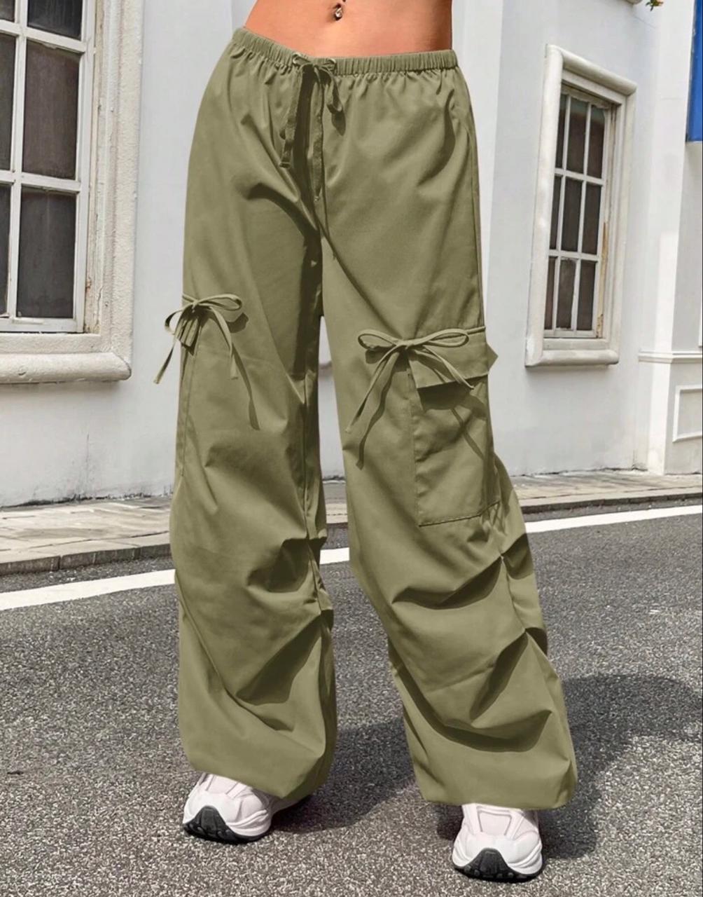 Olive Strips Cargo Trouser