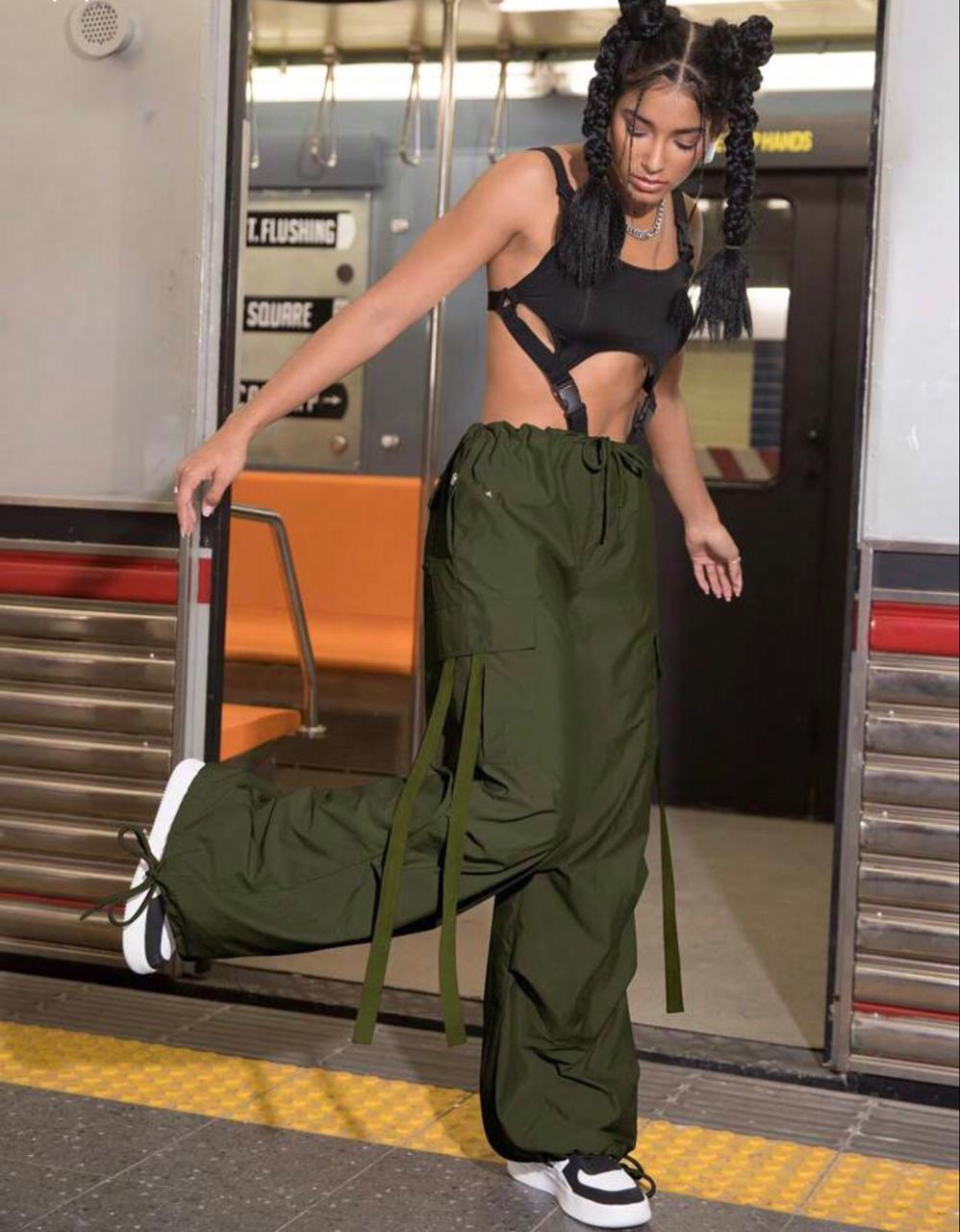 Olive Butterfly Cargo Trouser