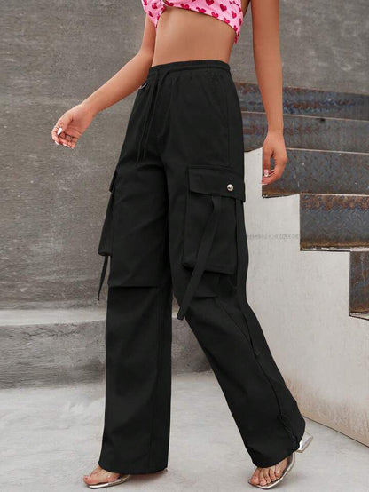 Black Pocket Strips Trouser