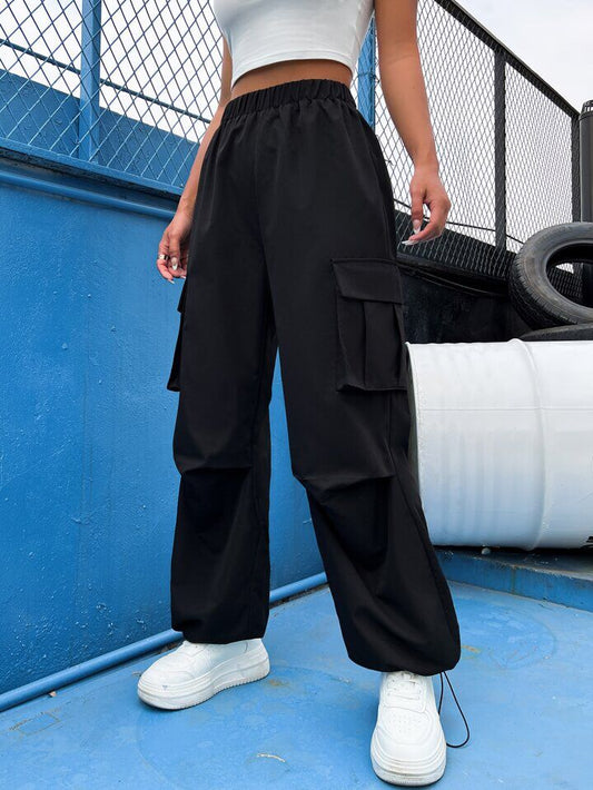 Black Flap Pocket Cargo Trouser