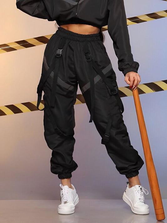 Black Buckle Style Cargo Trouser