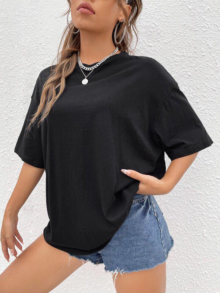 Graphic Print Drop Shoulder Tee