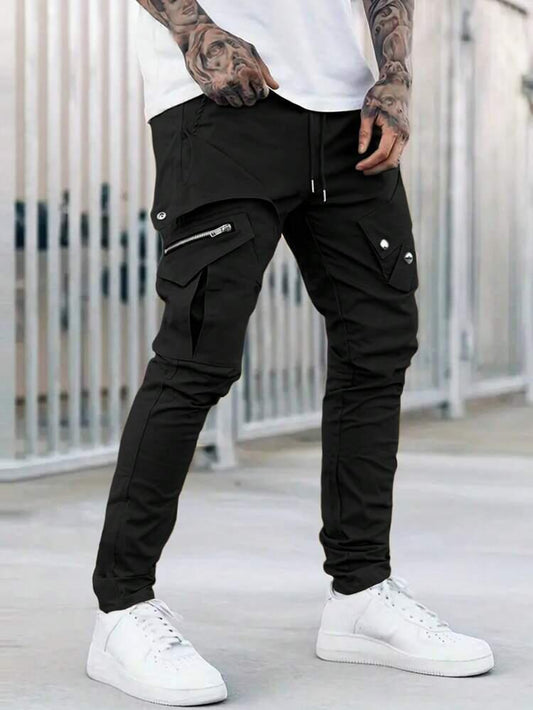 Black Fitted Cargo Trouser