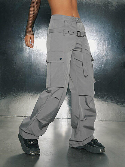 Grey Cargo Pant Belt Style