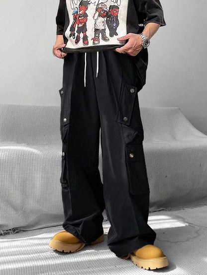 Black Wide Leg Cargo Pants