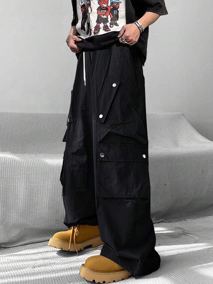 Black Wide Leg Cargo Pants