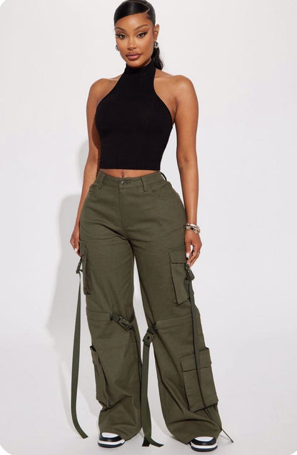 Olive Green 4 Pocket Cargo Pants