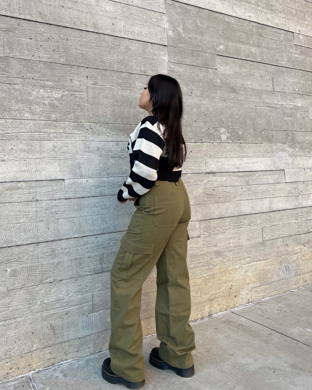 Olive Green Flap Pocket Cargo Pants