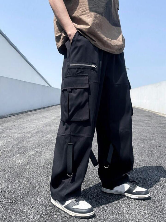 Men Zip Pocket Cargo Pants