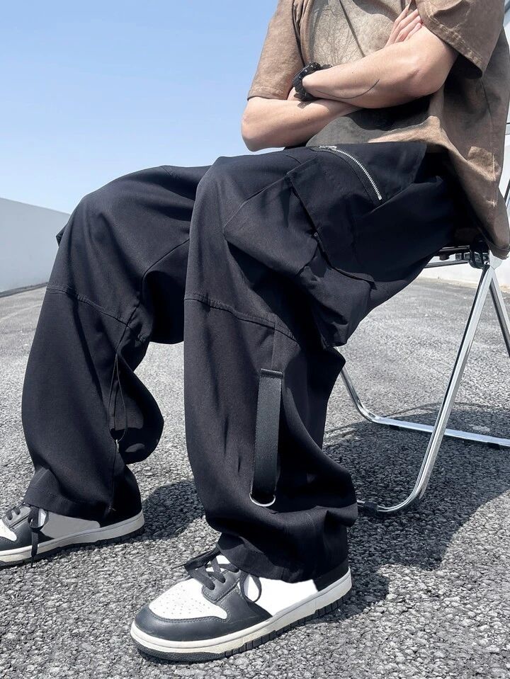 Men Zip Pocket Cargo Pants