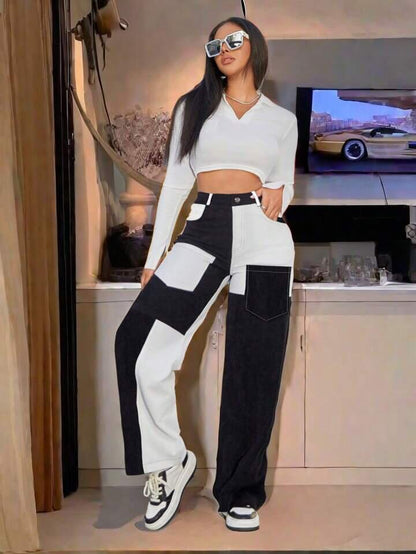 Street Casual High Waist Dual Pocket Cargo Pants