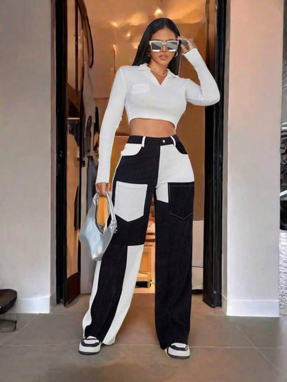 Street Casual High Waist Dual Pocket Cargo Pants