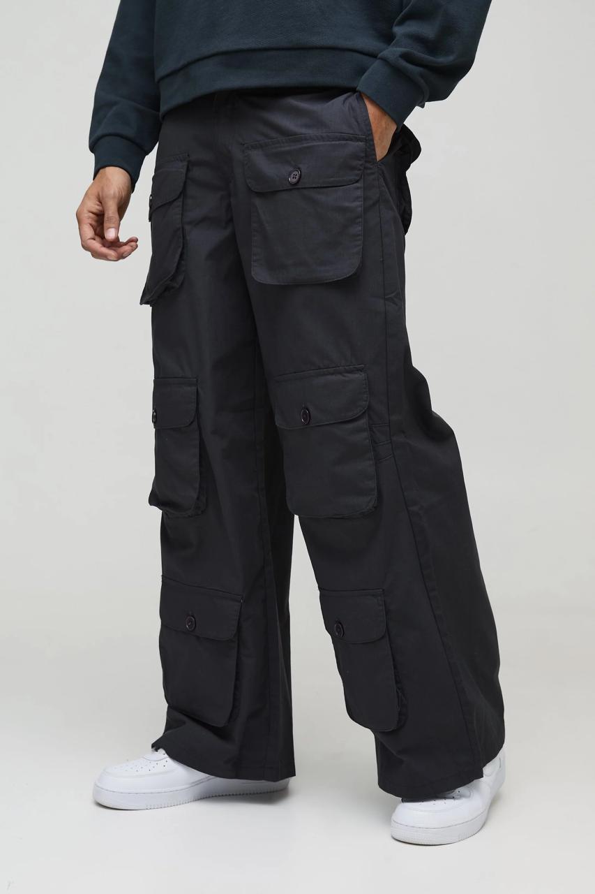 Black 6 Pocket Cargo Pants