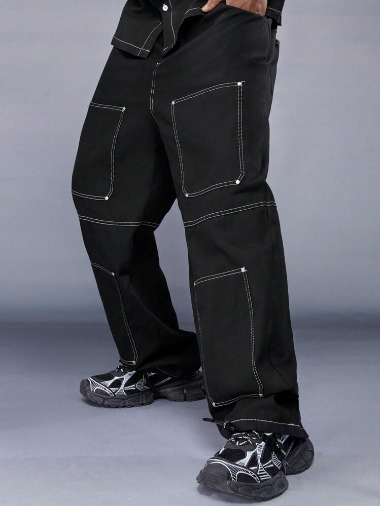 Top Stitching Loose Fit Men Cargo