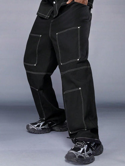Top Stitching Loose Fit Men Cargo