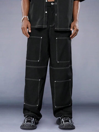 Top Stitching Loose Fit Men Cargo