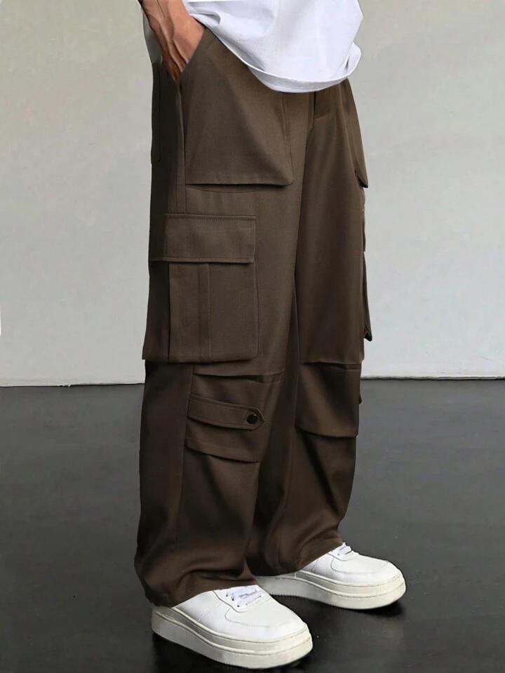 Brwon Flap Pockets Cargo