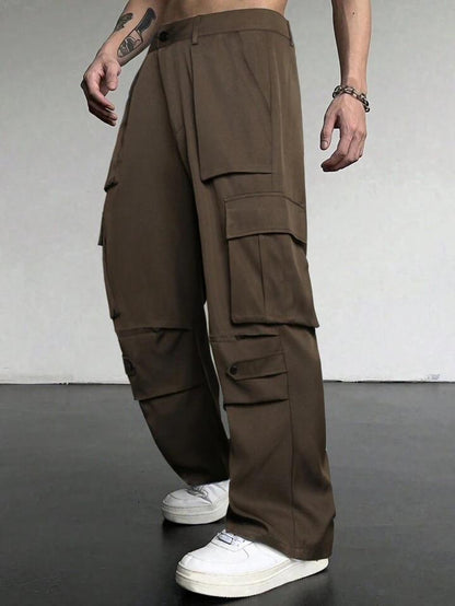 Brwon Flap Pockets Cargo