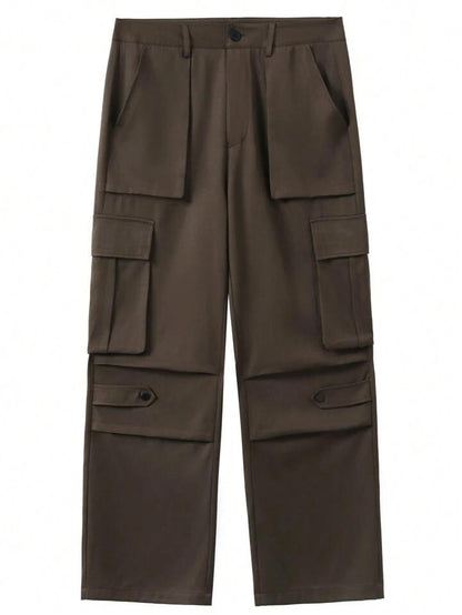 Brwon Flap Pockets Cargo