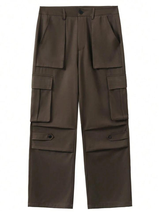 Brwon Flap Pockets Cargo
