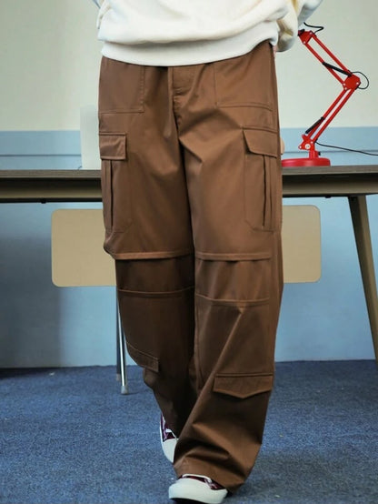 Brwon Flap Pockets