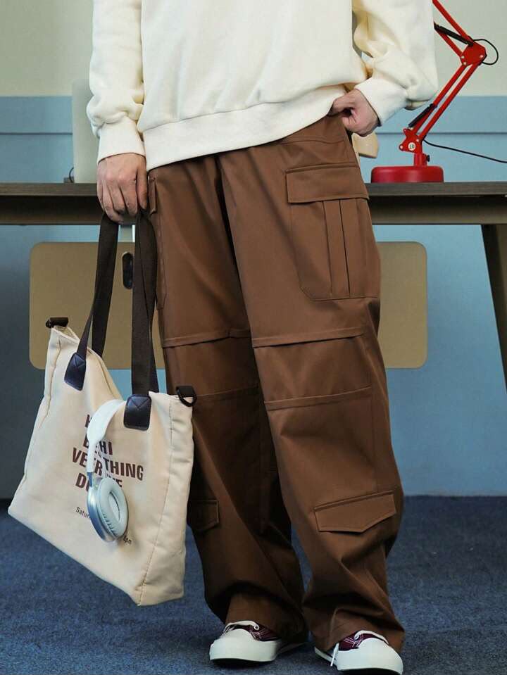 Brwon Flap Pockets